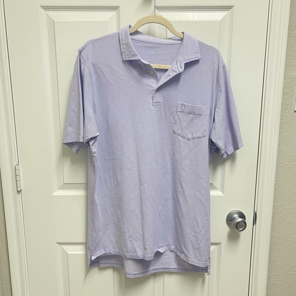 B. Draddy Sport Purple Striped Polo